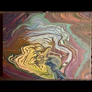 Acrylic pour painting 12x16